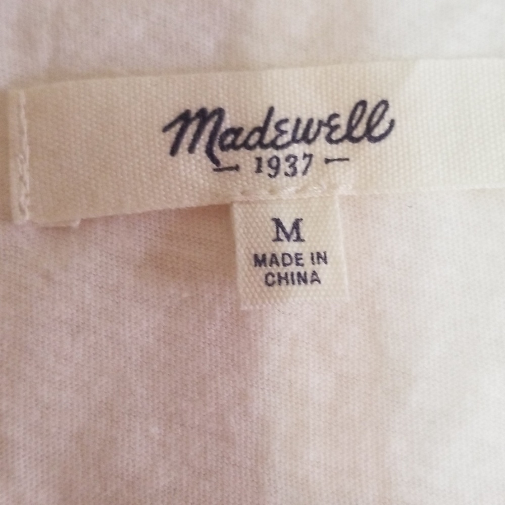 Madewell Women Tank Top White Linen Embroidered M - Picture 6 of 8